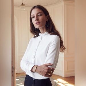 NWT Sezane Chemise Solange Ecru Shirt  in White Size 36 US size 4